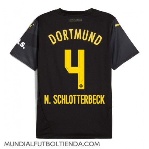 Camiseta Borussia Dortmund Nico Schlotterbeck #4 Segunda Equipación Replica 2024-25 mangas cortas